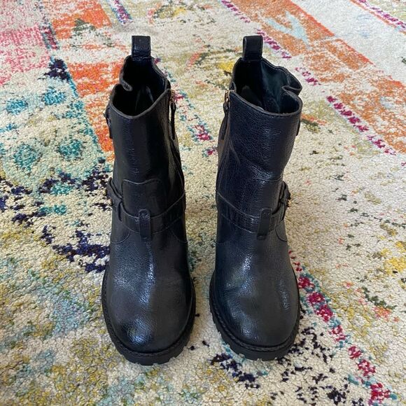 Tory Burch Landers Moto Leather Ankle Booties - Picture 3 of 10